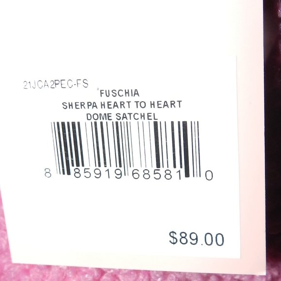 Juicy Couture  Sherpa Plush Heart to Heart Satchel Deep Pink🆕SHIPS FAST😮‍💨⚡🚚 - Picture 14 of 16